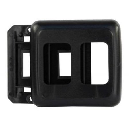 JR PRODUCTS DOUBLE SWITCH BASE & FACE PLATE, BLACK 12315